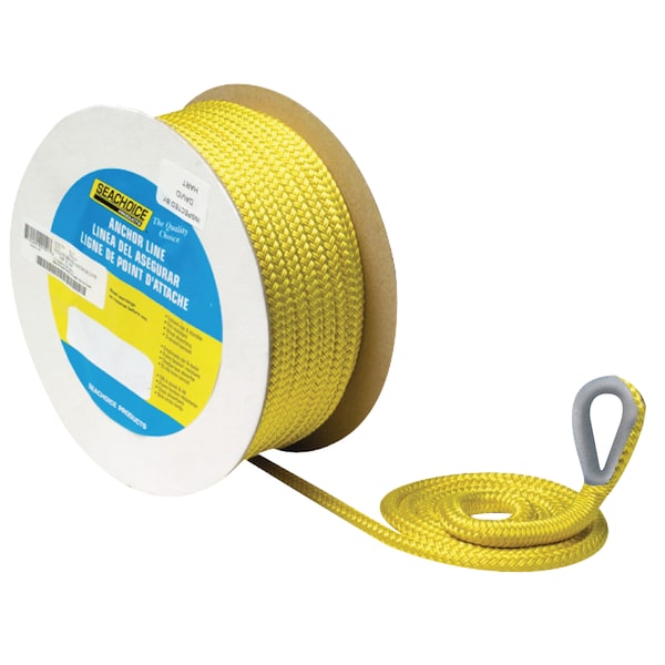 Seachoice Double Braid Nylon Anchor Line, Gold / White, 1/2" x 100' 42361 - main